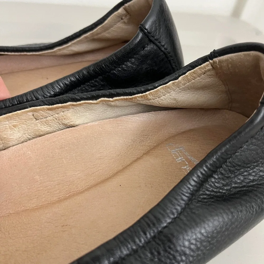Dansko Lisanne Ballet Flats Sz 38 7.5 LeatherCap Toe Comfort Career Chic Classic